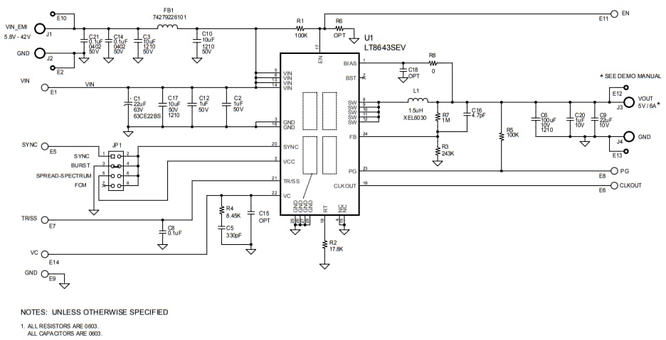 Schaltplan - Analog Devices Inc. DC2658A Demonstrationsschaltung